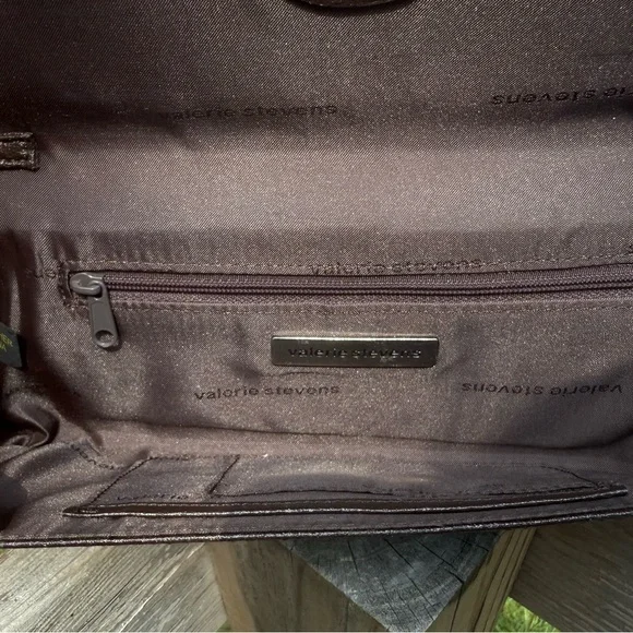 Vintage Valerie Steven’s Brown Leather & Leopard Calfhair Shoulder Clutch Bag - Picture 9 of 15